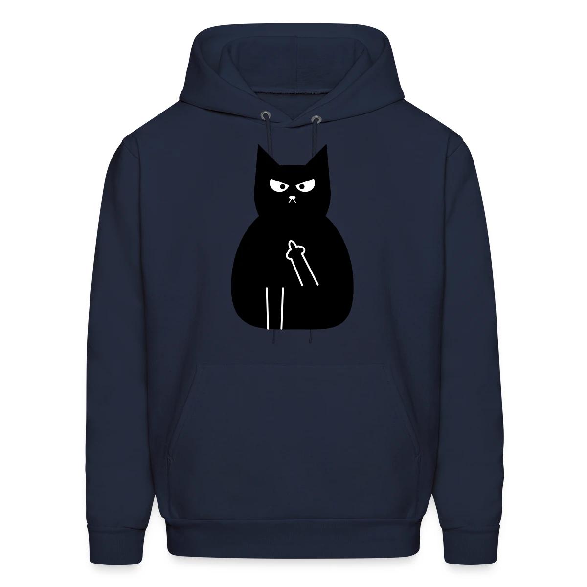 Angry black cat - Men's hoodie
