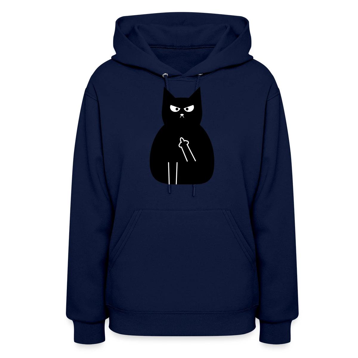 Angry black cat - Women's hoodies