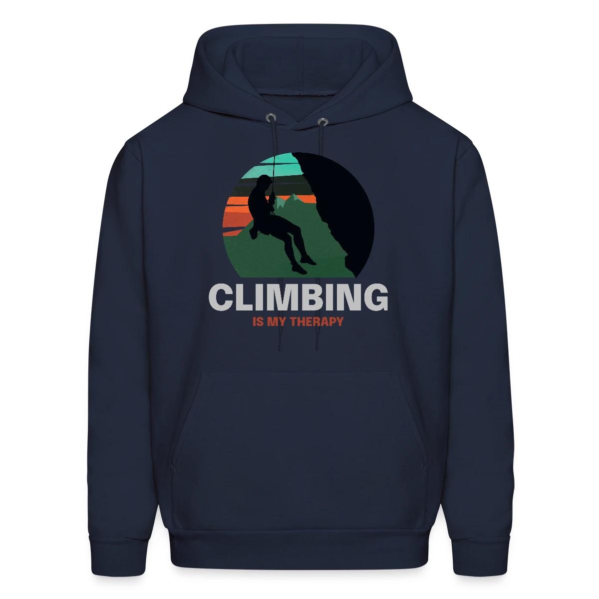 Climbing is my therapy - Men's hoodie