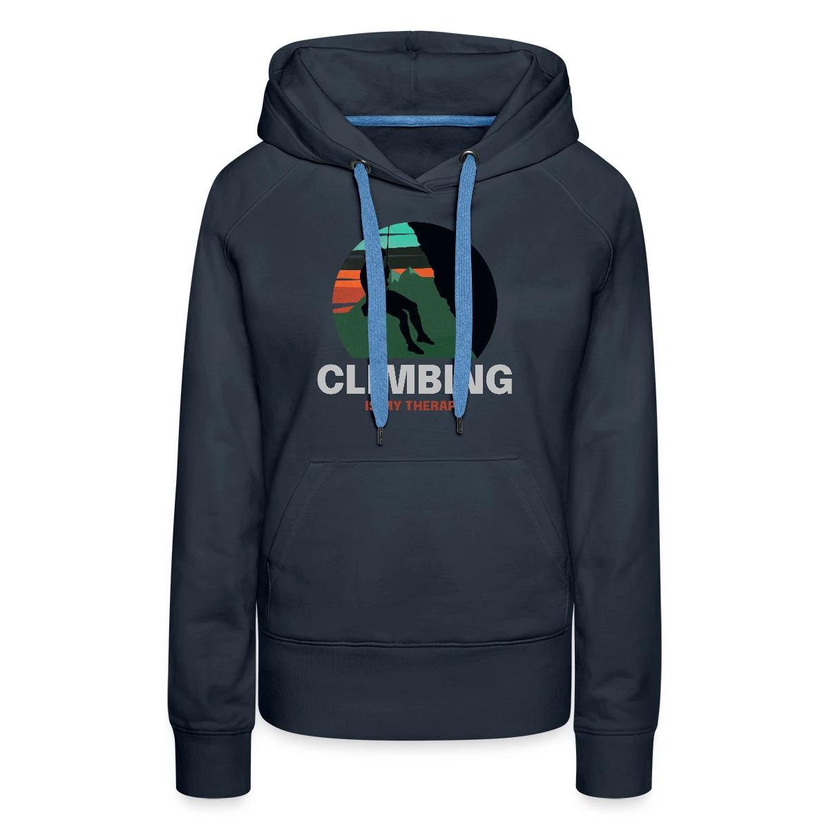 Climbing is my therapy - Women's premium hoodies
