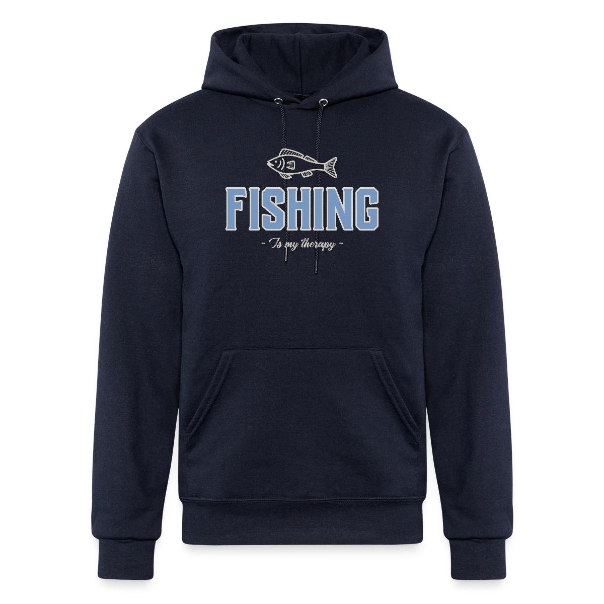 Fishing is my therapy - Champion hoodie