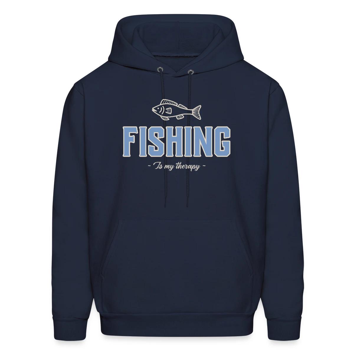 Fishing is my therapy - Men's hoodie