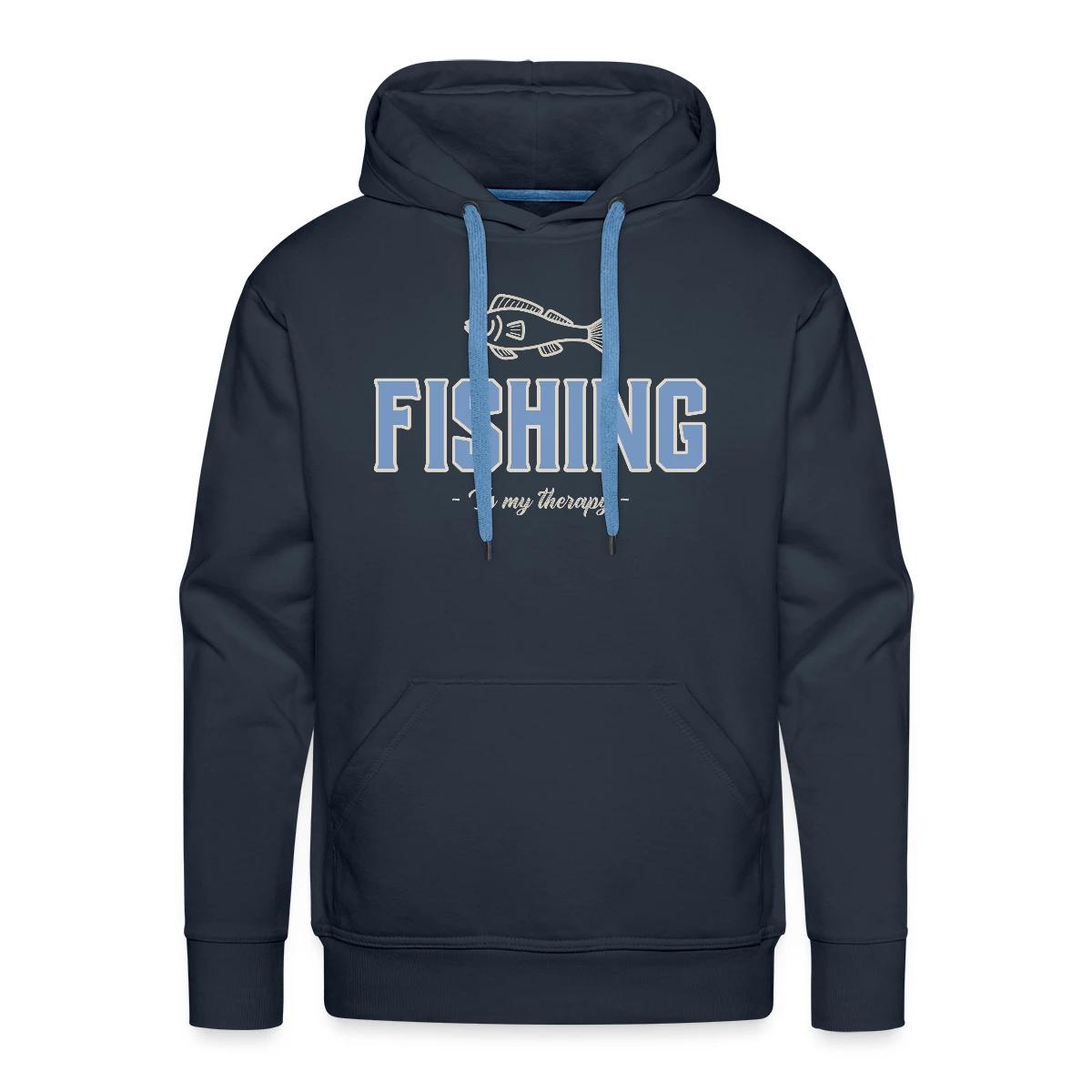 Fishing is my therapy - Men's Premium hoodie