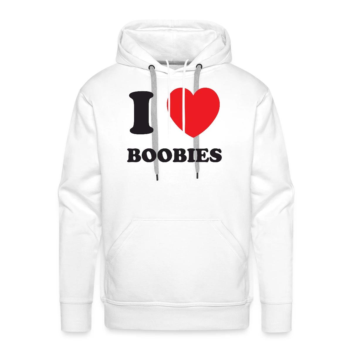I love boobies - Men's Premium hoodie