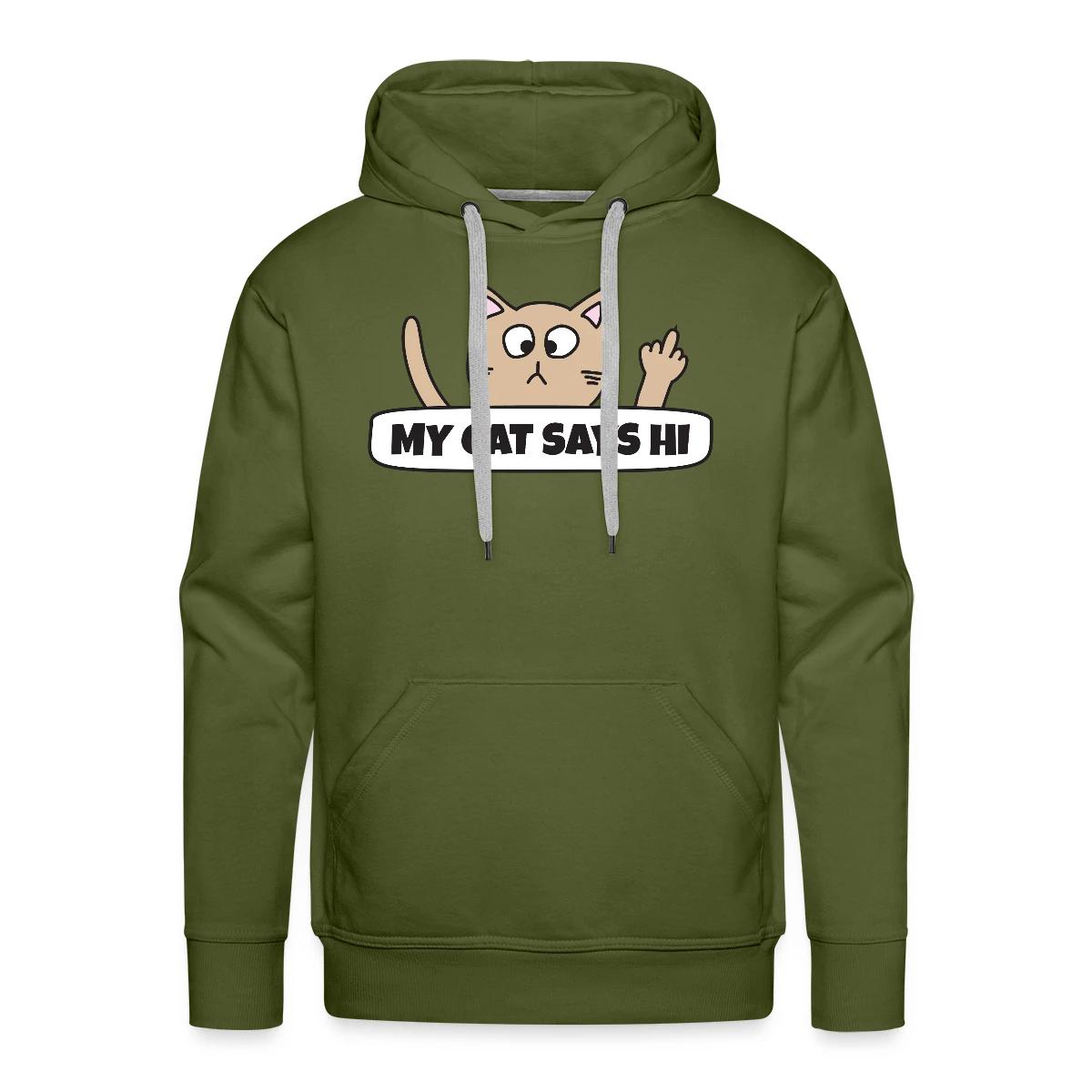 My cat says hi - Men's Premium hoodie