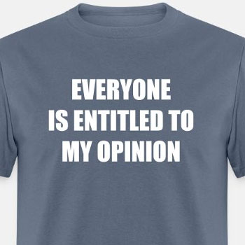 Everyone is entitled to my opinion