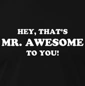 Hey, that's mr. Awesome to you!